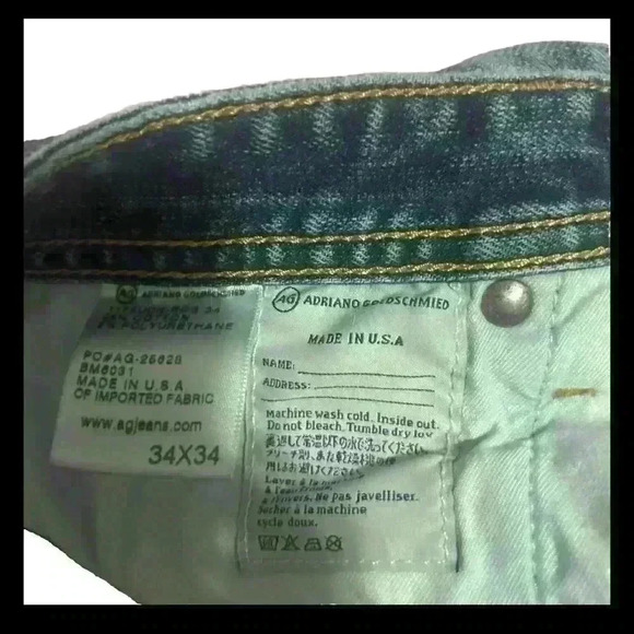 AG Adriano Goldschmied men jeans in a size 34 34 distressed style Gently used - Picture 7 of 10